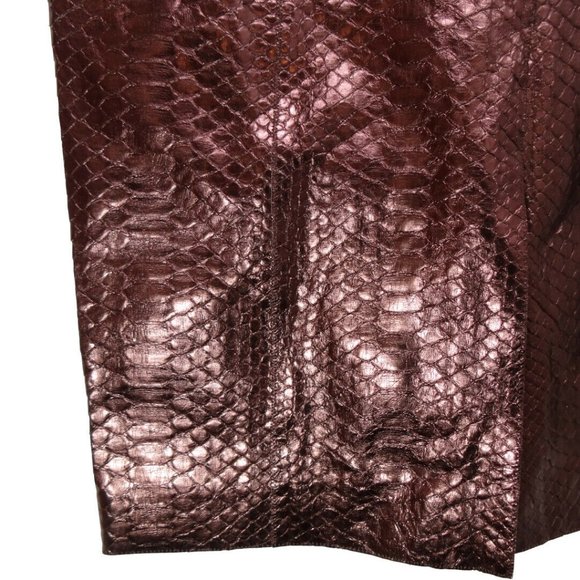 100% Authentic $7325 New Brunello Cucinelli Python Leather Womens Skirt Size 6 - Picture 5 of 12